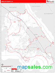 James City County, VA Wall Map