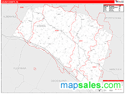 Louisa County, VA Zip Code Wall Map