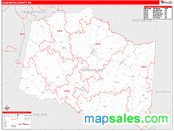 Lunenburg County, VA Wall Map