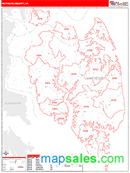 Mathews County, VA Zip Code Wall Map