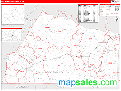 Mecklenburg County, VA Zip Code Wall Map