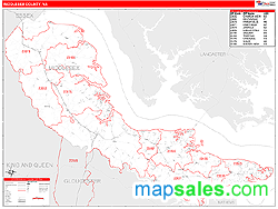 Middlesex County, VA Zip Code Wall Map