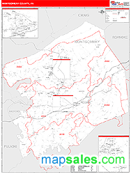 Montgomery County, VA Zip Code Wall Map