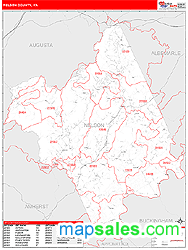 Nelson County, VA Zip Code Wall Map