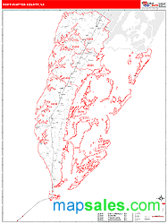 Northampton County, VA Zip Code Wall Map