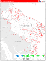 Northumberland County, VA Zip Code Wall Map