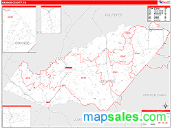 Orange County, VA Zip Code Wall Map