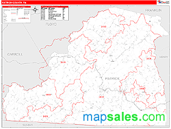 Patrick County, VA Wall Map