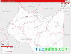 Prince Edward County, VA Zip Code Wall Map