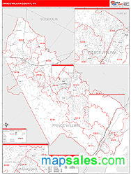 Prince William County, VA Zip Code Wall Map