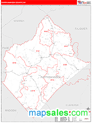 Rappahannock County, VA Zip Code Wall Map