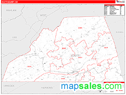 Scott County, VA Wall Map