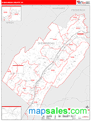 Shenandoah County, VA Zip Code Wall Map