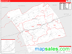 Smyth County, VA Zip Code Wall Map