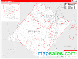 Spotsylvania County, VA Zip Code Wall Map