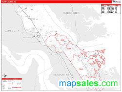 York County, VA Wall Map