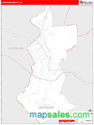 Covington County, VA Zip Code Wall Map