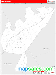 Galax County, VA Zip Code Wall Map