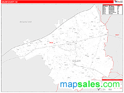 Salem County, VA Zip Code Wall Map