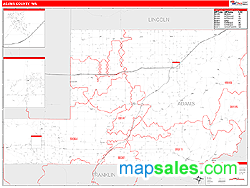 Adams County, WA Zip Code Wall Map