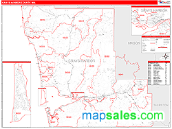 Grays Harbor County, WA Zip Code Wall Map