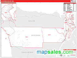 Jefferson County, WA Zip Code Wall Map