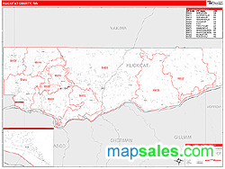 Klickitat County, WA Zip Code Wall Map