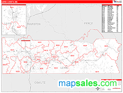 Lewis County, WA Zip Code Wall Map