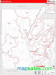 Mason County, WA Zip Code Wall Map