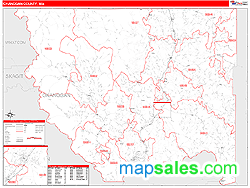 Okanogan County, WA Zip Code Wall Map