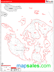 San Juan County, WA Zip Code Wall Map