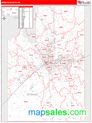 Spokane County, WA Zip Code Wall Map