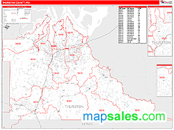 Thurston County, WA Zip Code Wall Map