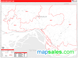 Wahkiakum County, WA Zip Code Wall Map