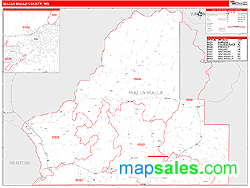 Walla Walla County, WA Zip Code Wall Map