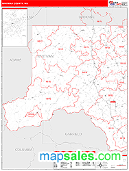 Whitman County, WA Zip Code Wall Map