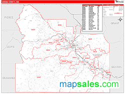 Yakima County, WA Zip Code Wall Map