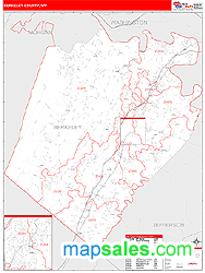 Berkeley County, WV Zip Code Wall Map