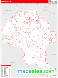 Boone County, WV Zip Code Wall Map