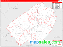 Braxton County, WV Zip Code Wall Map