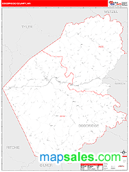 Doddridge County, WV Zip Code Wall Map