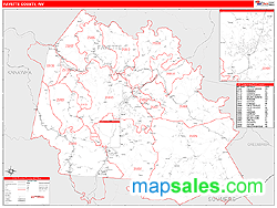 Fayette County, WV Wall Map