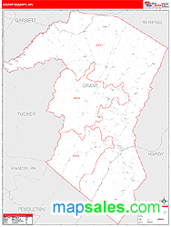 Grant County, WV Zip Code Wall Map
