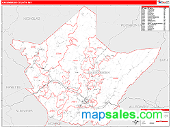 Greenbrier County, WV Zip Code Wall Map