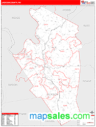 Jackson County, WV Zip Code Wall Map