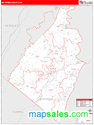 Jefferson County, WV Zip Code Wall Map