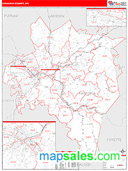 Kanawha County, WV Zip Code Wall Map