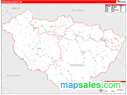McDowell County, WV Wall Map