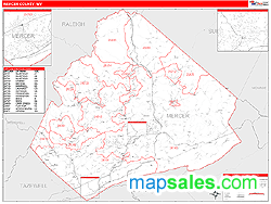 Mercer County, WV Zip Code Wall Map