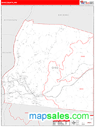 Ohio County, WV Zip Code Wall Map